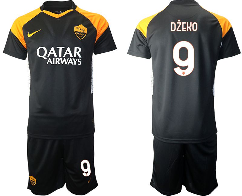 Men 2020-2021 club Rome away #9 black Soccer Jerseys->rome jersey->Soccer Club Jersey